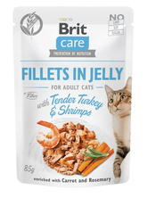 Brit Care Cat Aliment Humide Chat Fillets in Jelly with Tender Turkey & Shrimps 85 g